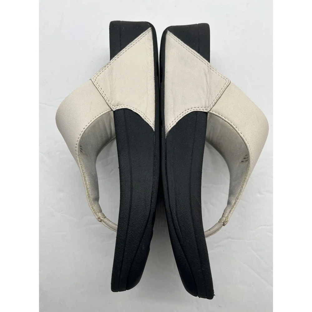 FitFlop Leather Thong Platform Sandals White Womens 8 Comfort Support 8 - Picture 2 of 9